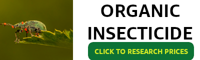 banner showing organic insecticide and an invitation to research prices
